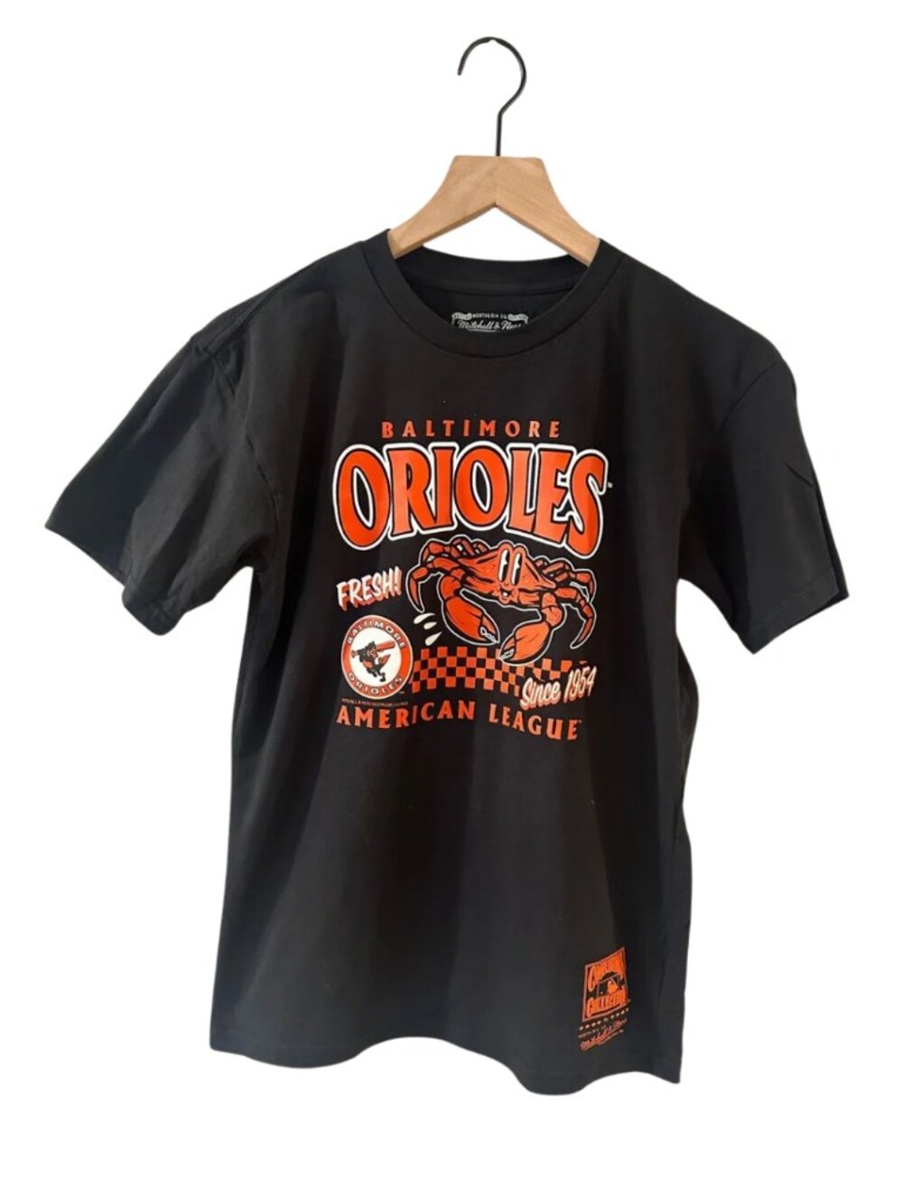Mitchell & Ness Black Baltimore Orioles Crab Tee - Boys Size Large